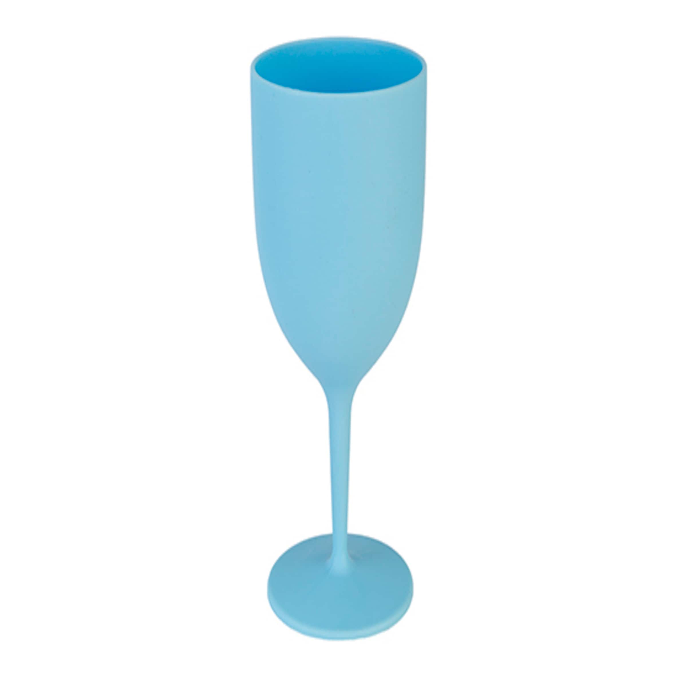 B&Co Outdoor Living Blue Soft Touch Picnic Wine Glass
