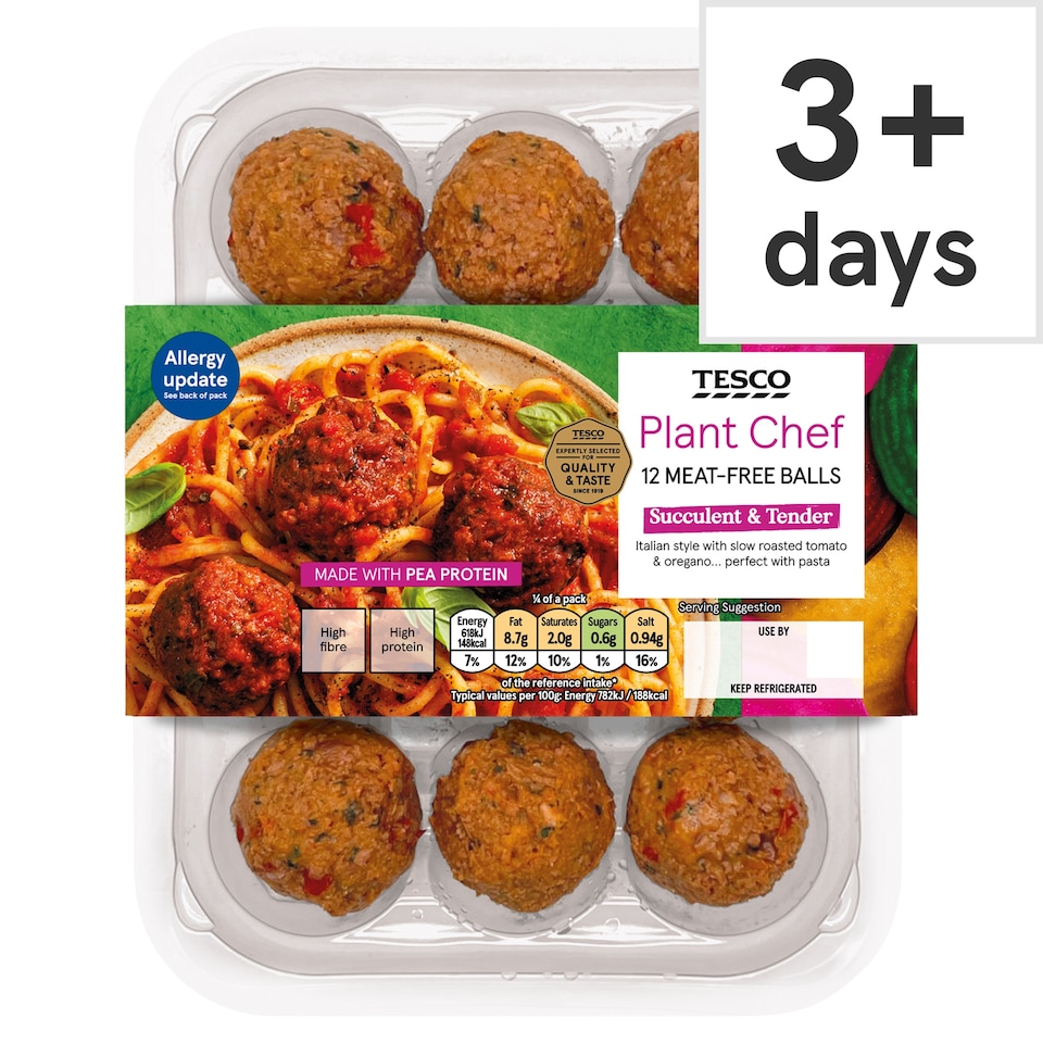 Tesco Plant Chef Meat-Free Balls 12 Pack 336g