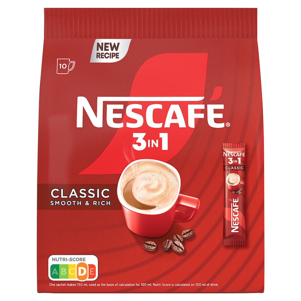 NESCAFÉ 3in1 Classic, Instant Coffee, 10 Sachets x 15.5 g (155 g)