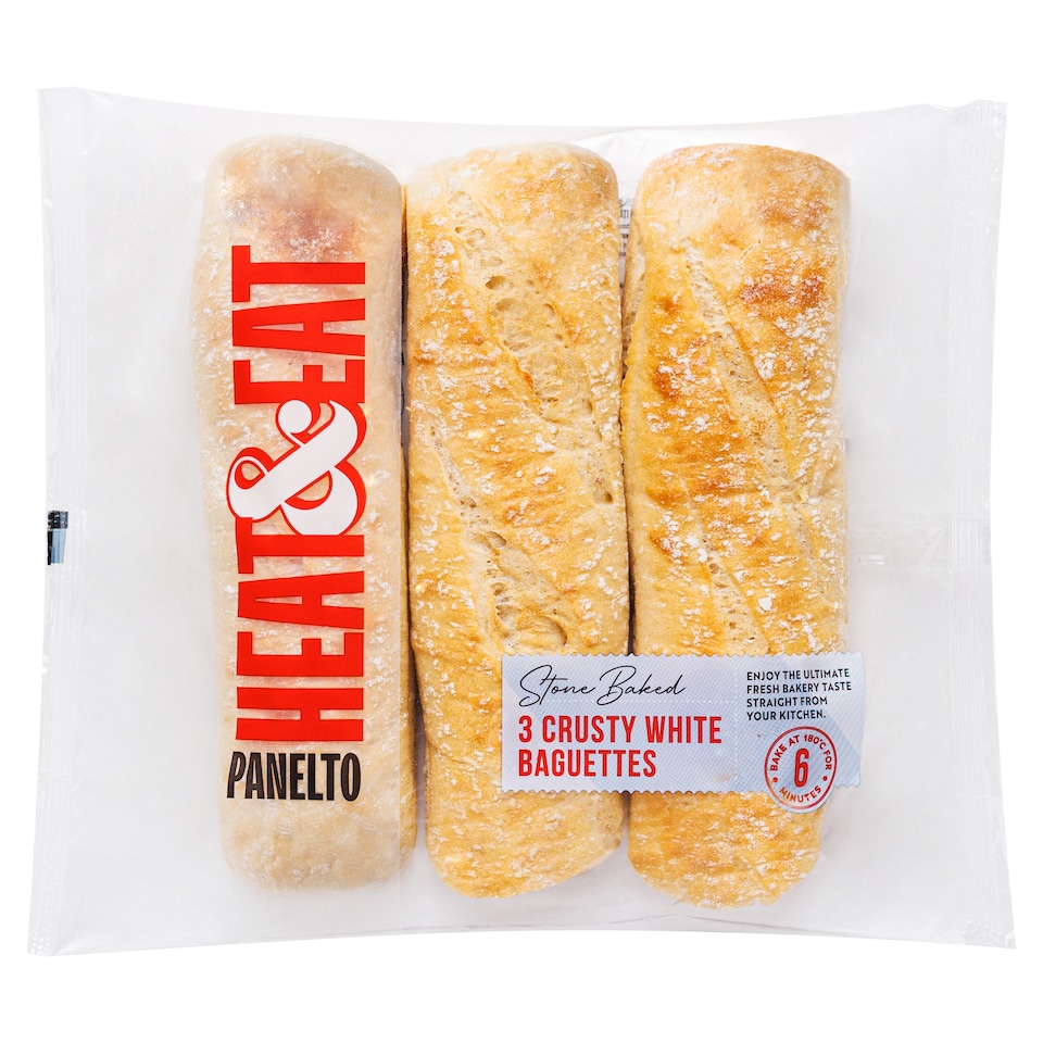 Heat & Eat White Baguette 3 Pack
