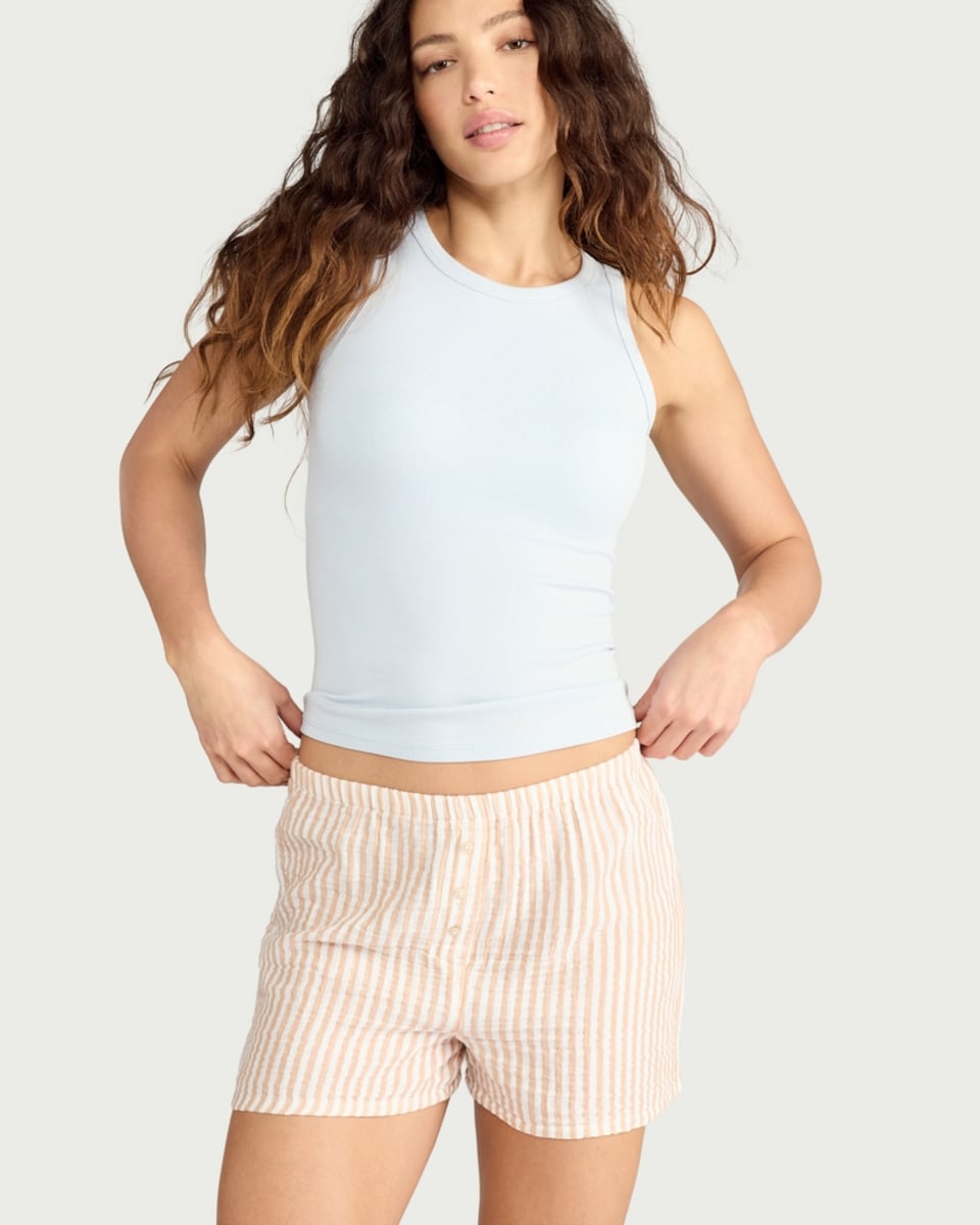 image 1 of F&F 2-Pack Pure Cotton Button Detail Pyjama Shorts in Multi