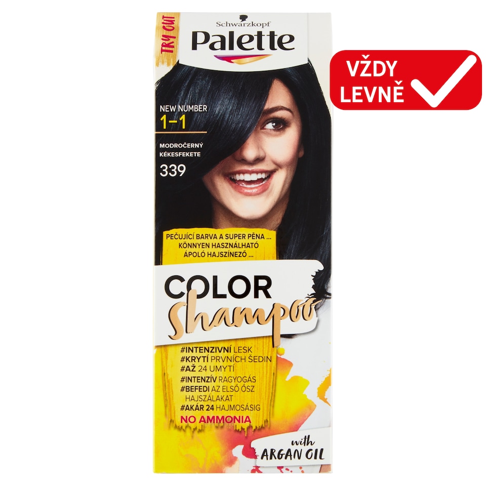 Obrázek 1 pro produkt Schwarzkopf Palette Color Shampoo barva na vlasy Modročerný 1-1 (339)