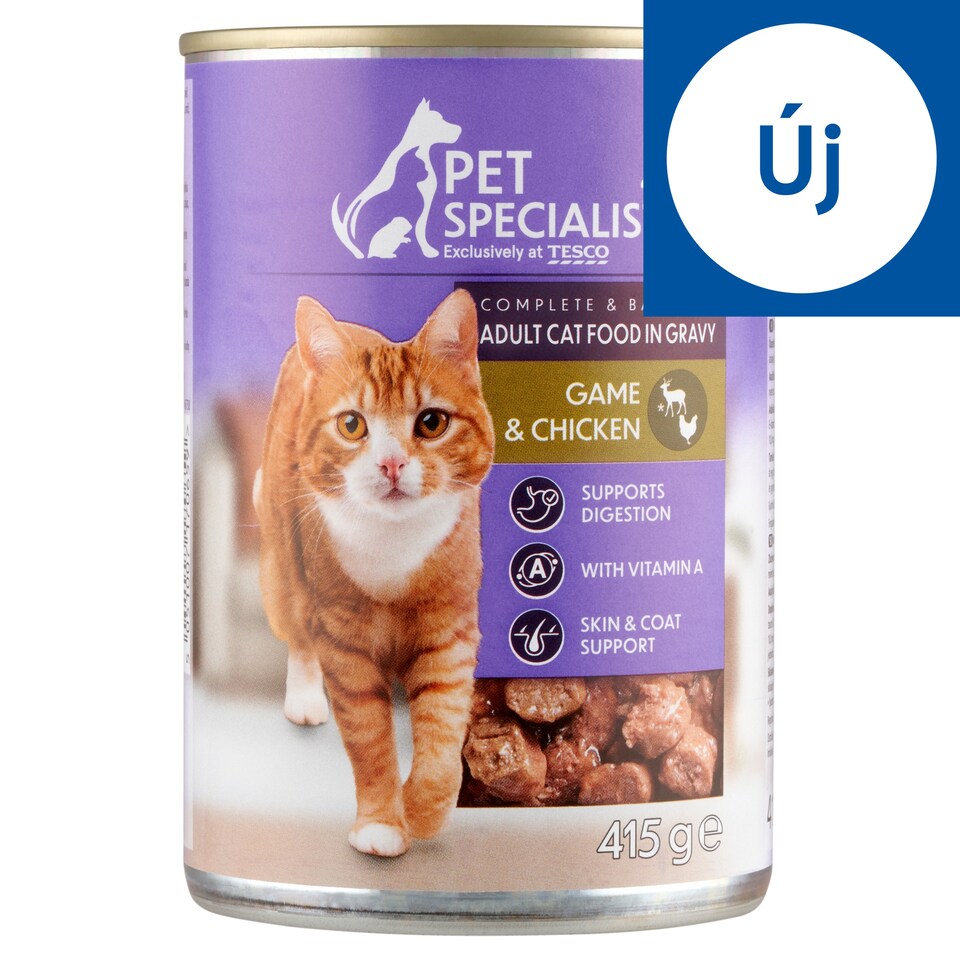 Pet Specialist teljes értékű állateledel felnőtt macskák számára vaddal és csirkével szószban 415 g
