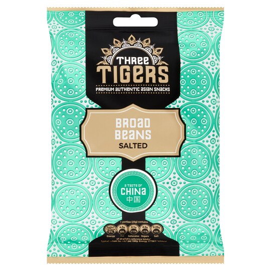 Three Tigers Broad Beans Whole Salted 125G Tesco Groceries
