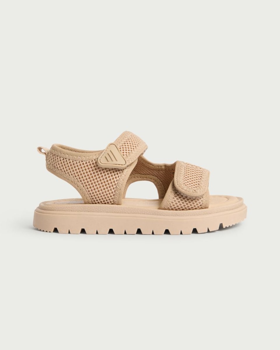 image 1 of F&F Boys Double Strap Chunky Sandals in Neutral