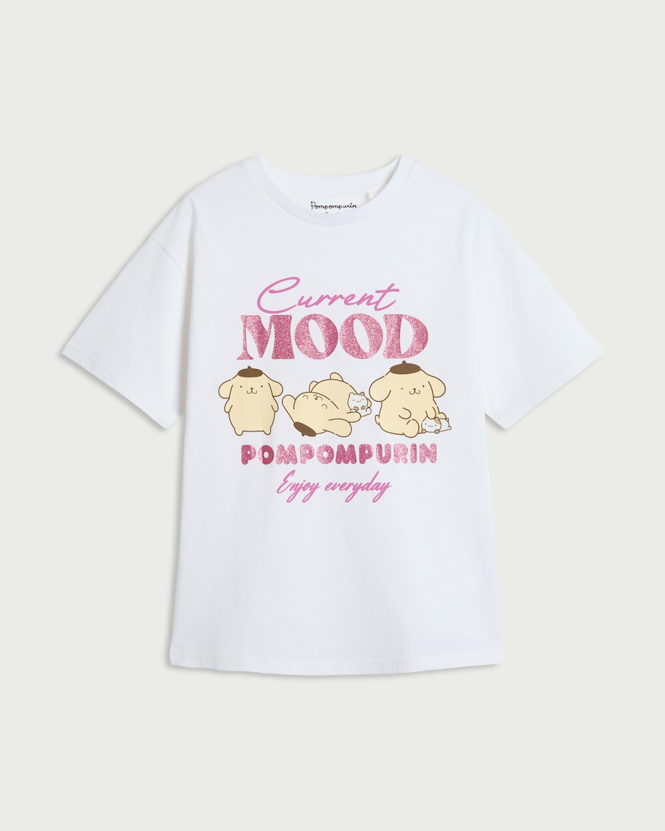 image 1 of Pompompurin Pure Cotton T-Shirt in White