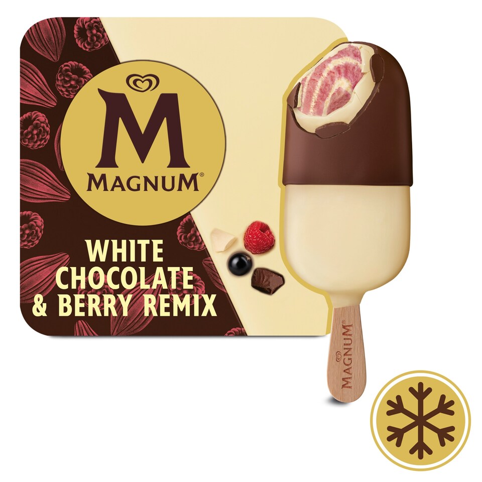 image 1 of Magnum White Chocolate & Berry Remix Ice Cream 3X85ml