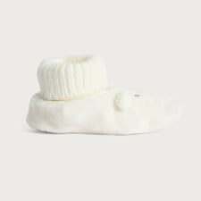 F&F Baby Fleece Bear Face Ribbed Booties in Multi
