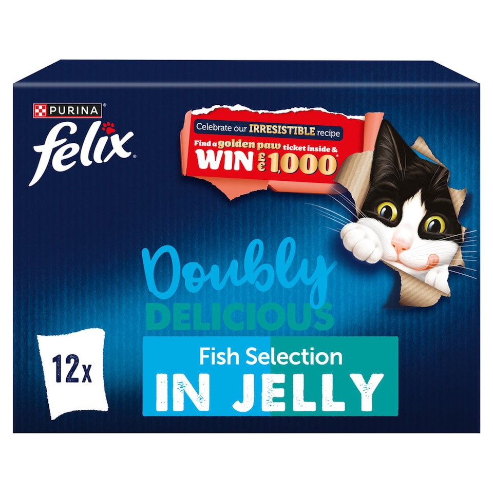 image 1 of Felix Doubly Delicious Fish Selection in Jelly Wet Cat Food 12x85g