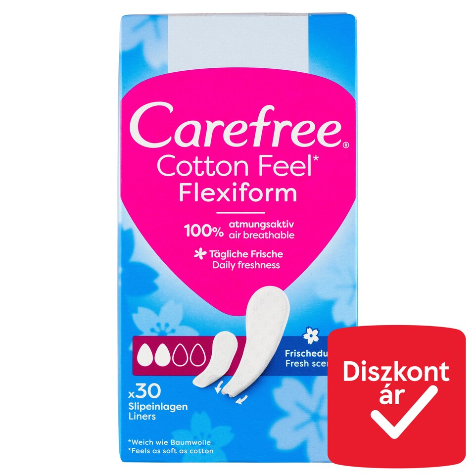Carefree Cotton Feel Flexiform tisztasági betét friss illattal 30 db