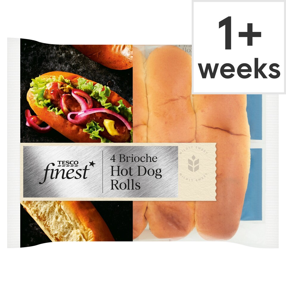 Tesco Finest 4 Brioche Hot Dog Rolls Tesco Groceries