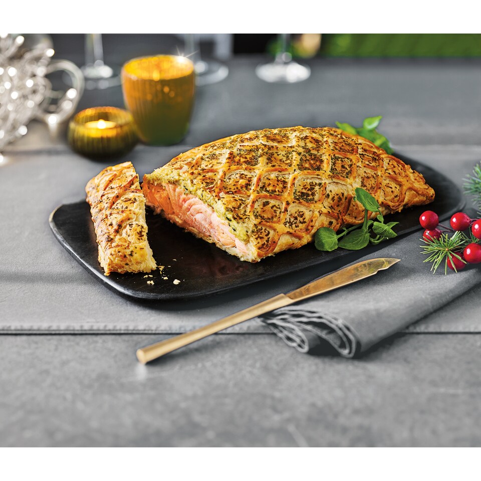 image 1 of 63. Tesco Finest Salmon Wellington 795g (Serves 4)