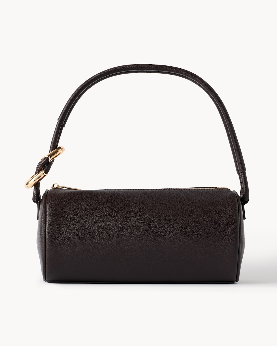 image 1 of SACHA Textured Shoulder Bag in Chocolate