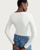 image 3 of F&F Polyamide Square Neck Long Sleeved Bodysuit in Cream