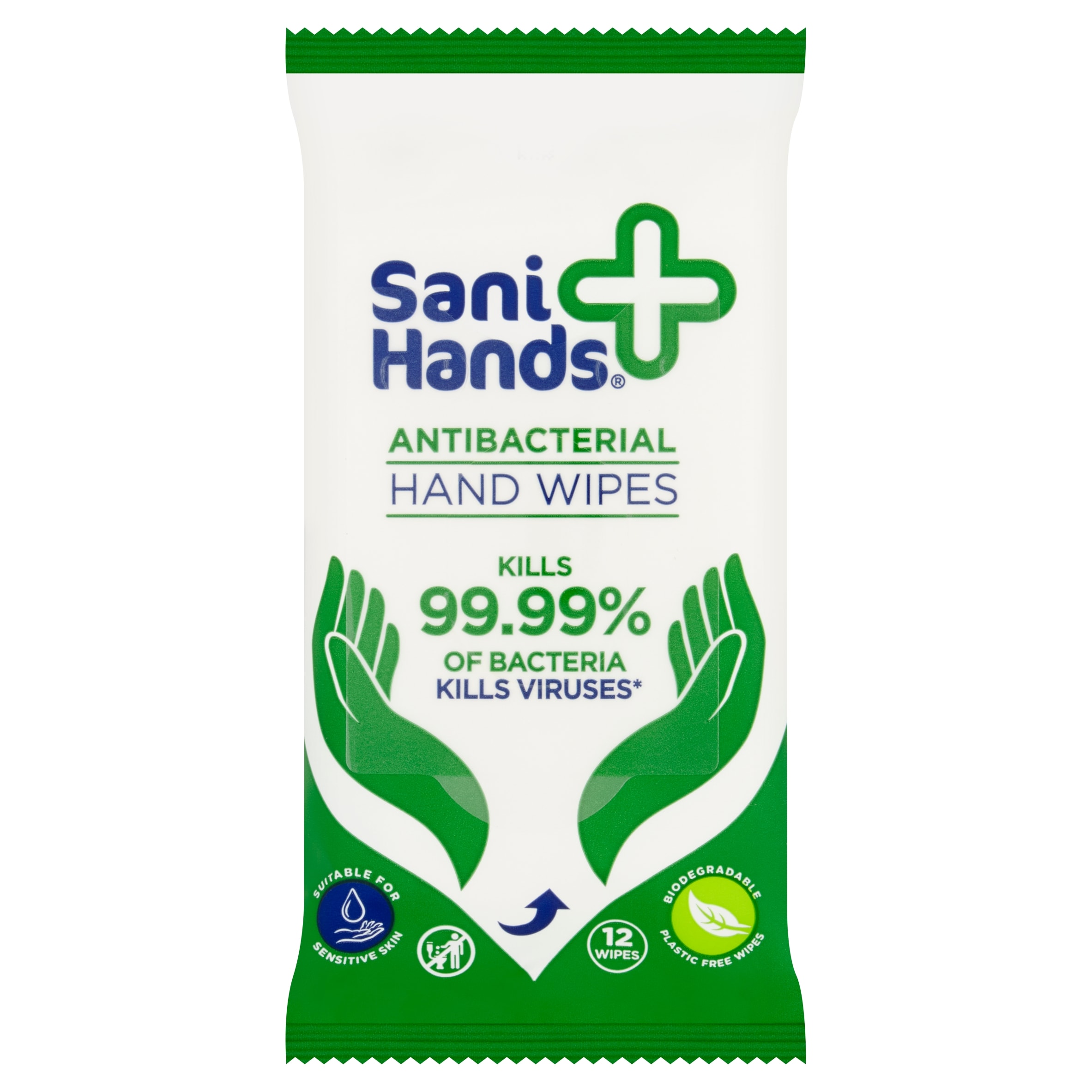 Sani Hands Antibacterial Hand Wipes 12 Pack