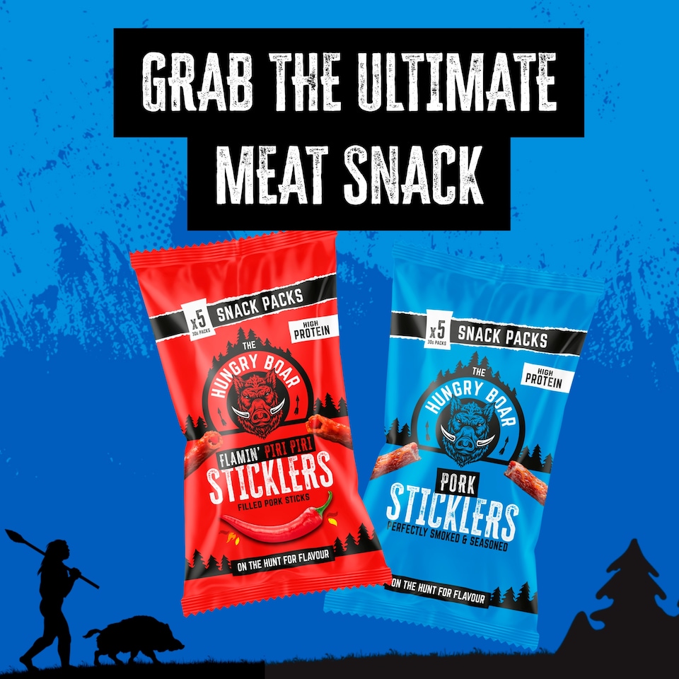 image 1 of The Hungry Boar Flamin' Piri Piri Sticklers 5x30g