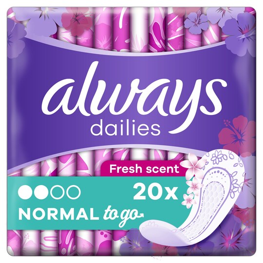 Always Dailies Single Fresh Scent Panty Liners 20 Pack Tesco Groceries