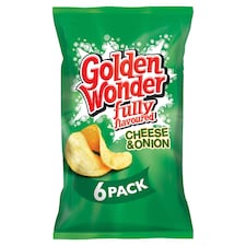 Golden Wonder Cheese & Onion Crisps 6X25g