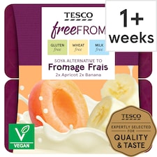 Tesco Free From Apricot & Banana Soya Yogurt 4X90g