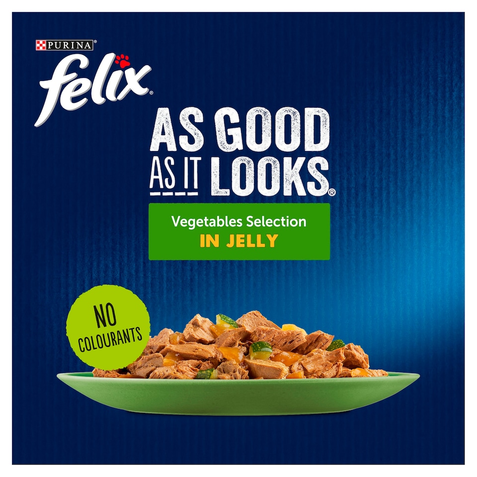 image 1 of Felix As Good As it Looks Favourites Selection with Vegetables in Jelly Wet Cat Food 12x85g