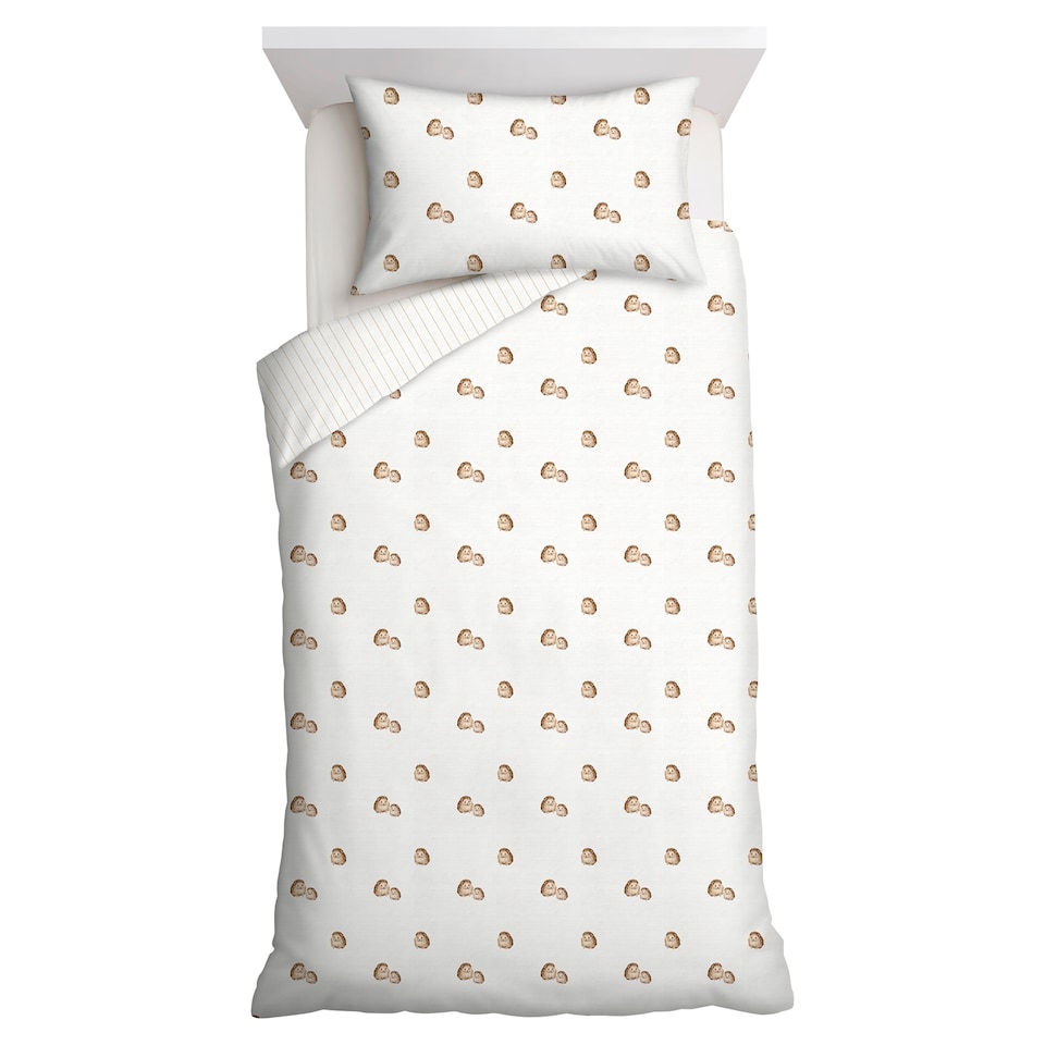 F&F Home Brushed Cotton Hedgehog Duvet Cover Set Single