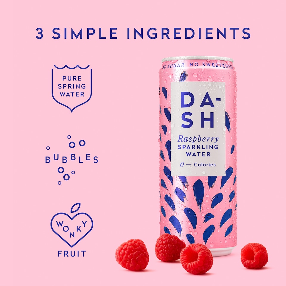 image 1 of Dash Raspberry Sparkling Water 4 x 330ml