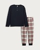 image 4 of F&F Pure Cotton Henley Top and Trousers Pyjamas in Multi
