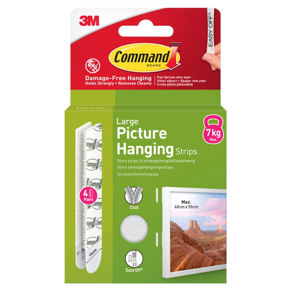 Command Large Picture Hanging Strips 4 Sets