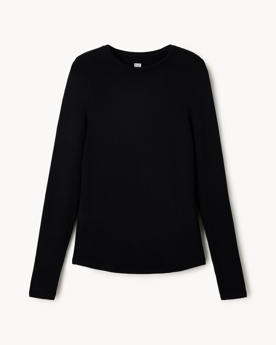 image 1 of F&F WARMPLUS™ Medium Warmth Thermal Top in Black