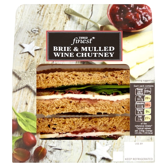 Tesco Finest Brie & Mulled Wine Chutney Sandwich Tesco Groceries