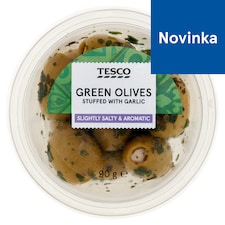 Tesco Green Olives Stuffed with Garlic 90 g