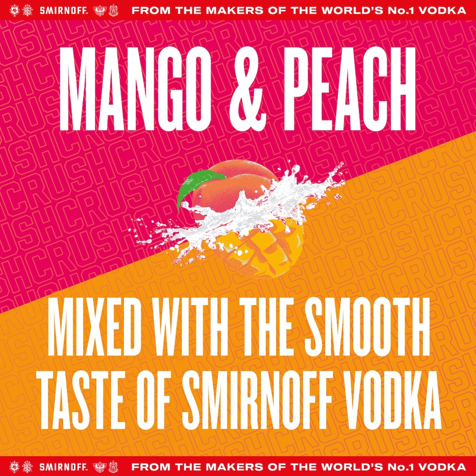 image 1 of SMIRNOFF CRUSH MANGO AND PEACH CAN 440ML