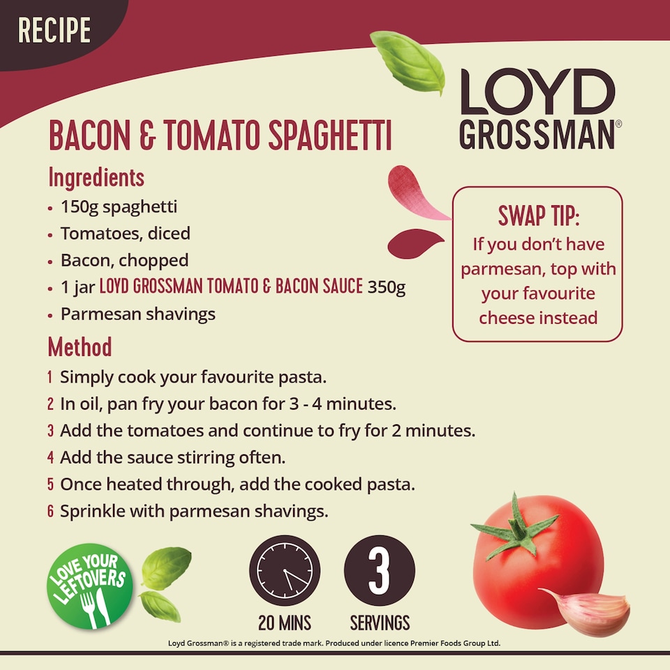 image 1 of Loyd Grossman Smoky Bacon Pasta Sauce 350G
