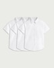 image 4 of F&F School Girls 3-Pack Cotton Rich Skinny Fit Short Sleeved Shirts in White