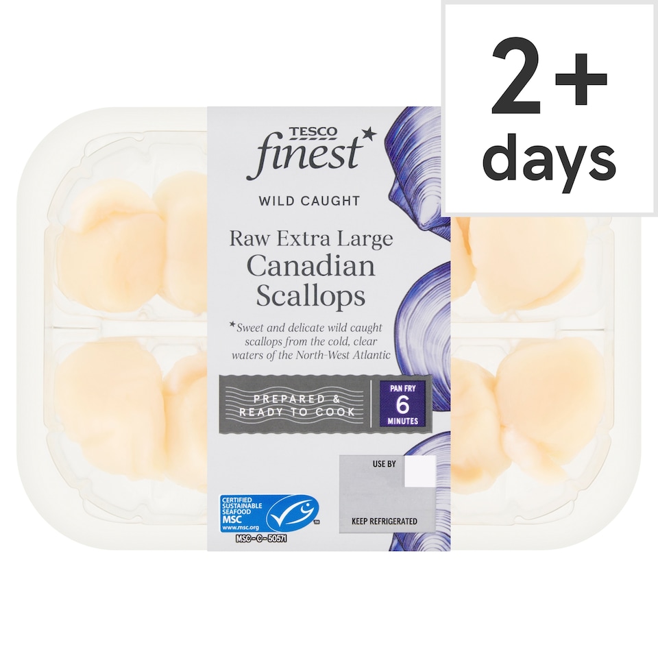 Tesco Finest Raw Extra Large Canadian Scallops 150g
