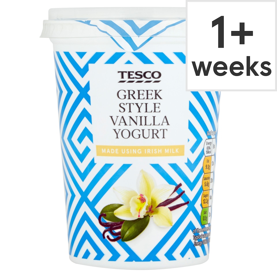 Tesco Greek Style Vanilla Yoghurt 450G