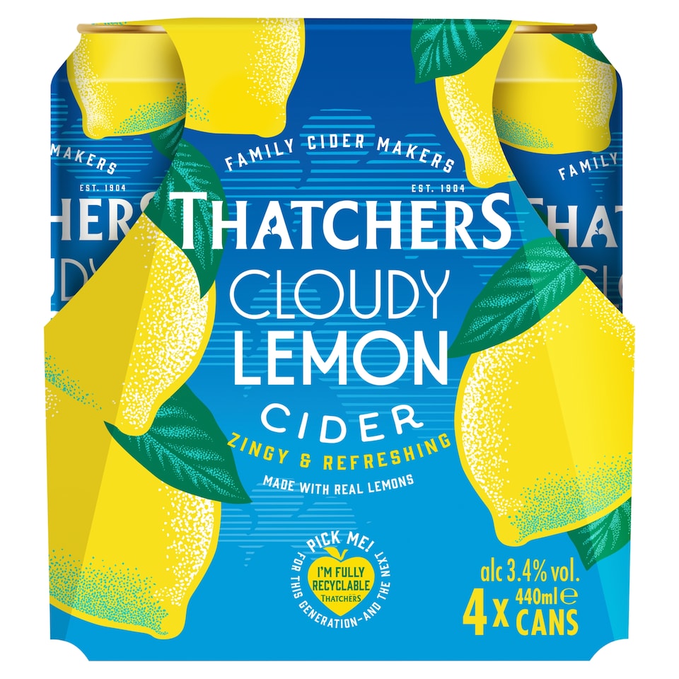 Thatchers Cloudy Lemon Cider 4 X 440Ml