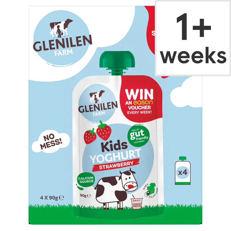 Glenilen Farm Kids Strawberry Yoghurt Pouch 4x90g