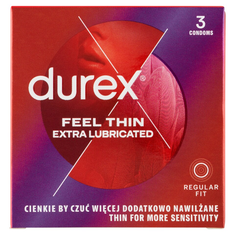 Obrázek 1 pro produkt Durex Feel Thin Extra Lubricated Regular Fit kondomy 3 ks