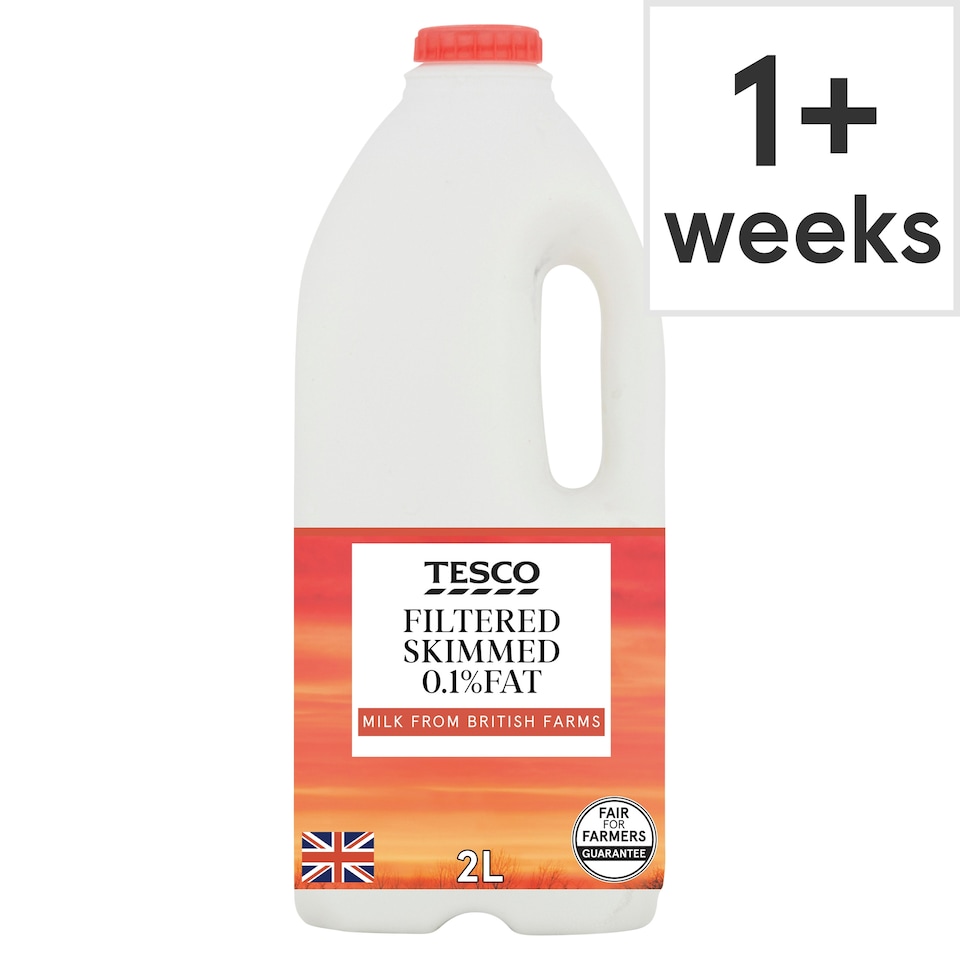 Tesco Filtered Skimmed Milk 2 Litre