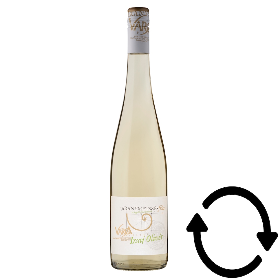 Varga Aranymetszés Friss Balatoni Irsai Olivér White Wine 10,5% 0,75 l
