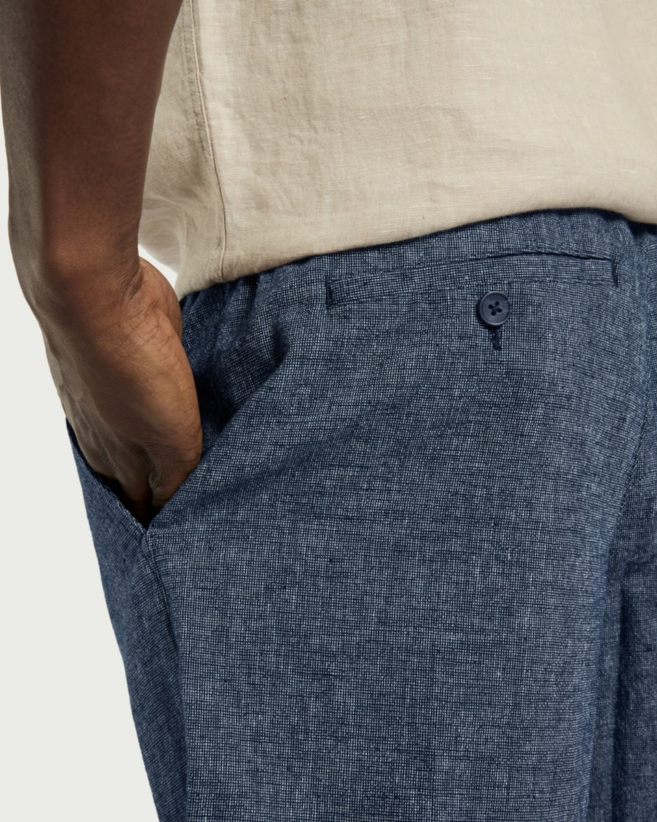 image 1 of F&F Linen Blend Shorts in Blue
