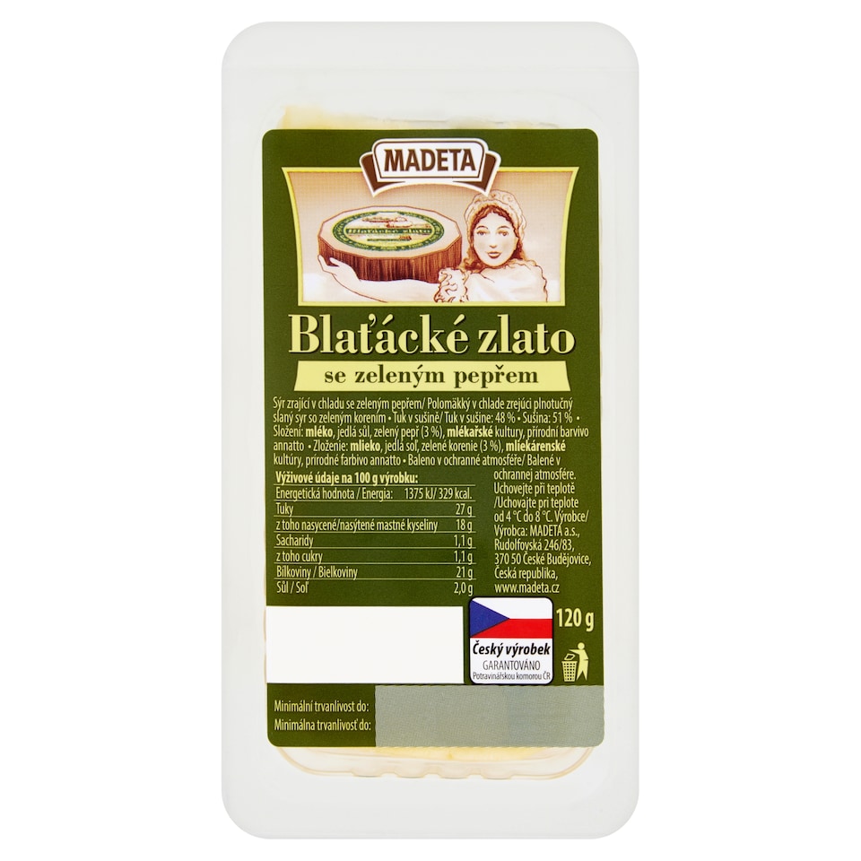 image 1 of Madeta Blaťácké Zlato with Green Pepper 120g