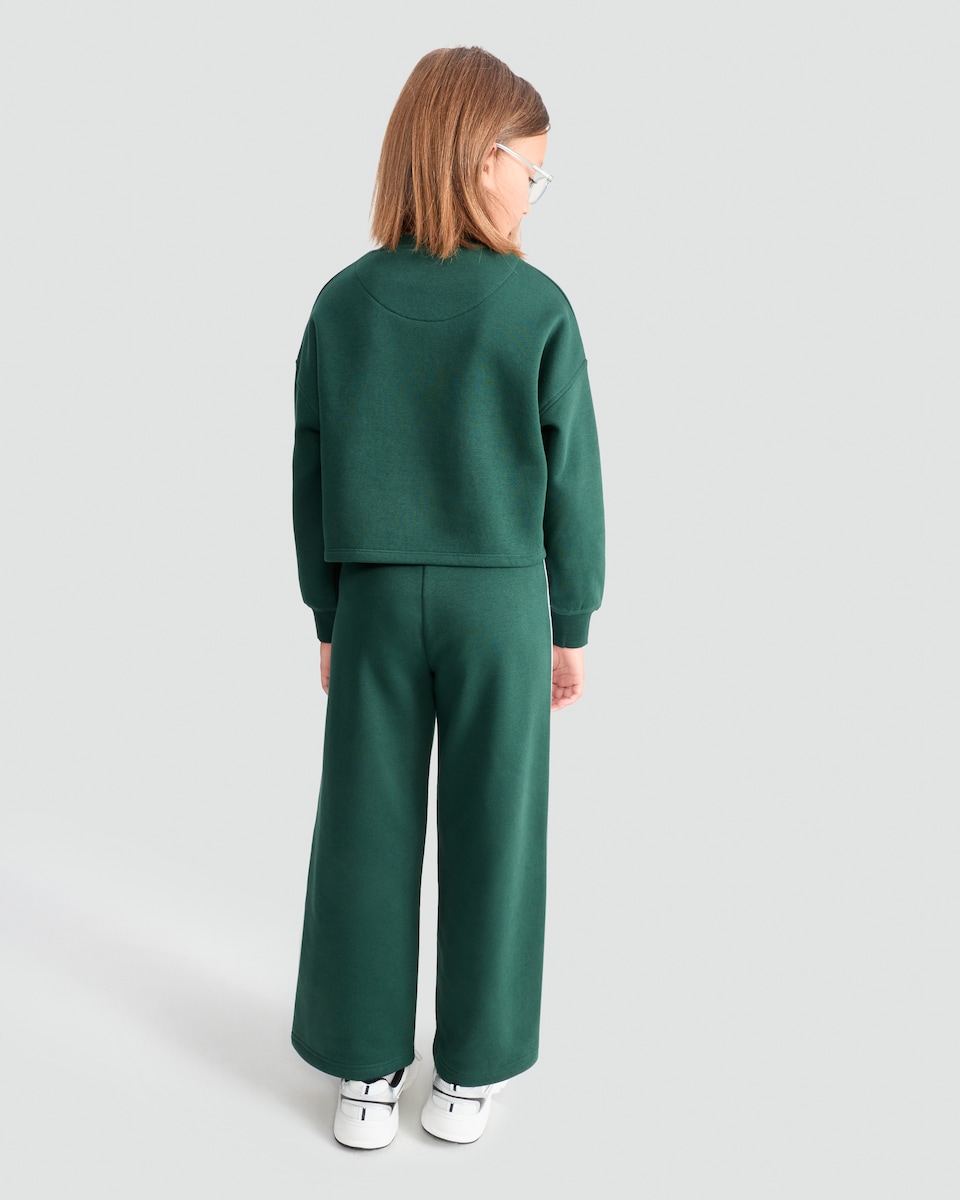 image 1 of F&F Girls 2-Piece Cotton Rich New York City Sweatshirt and Joggers Set in Green