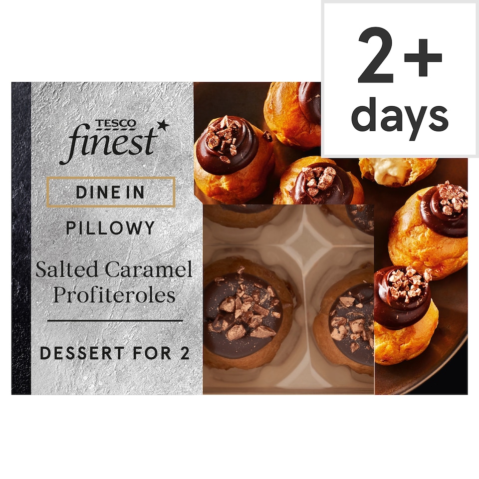 image 1 of Tesco Finest Dine In Salted Caramel Profiteroles 6pk