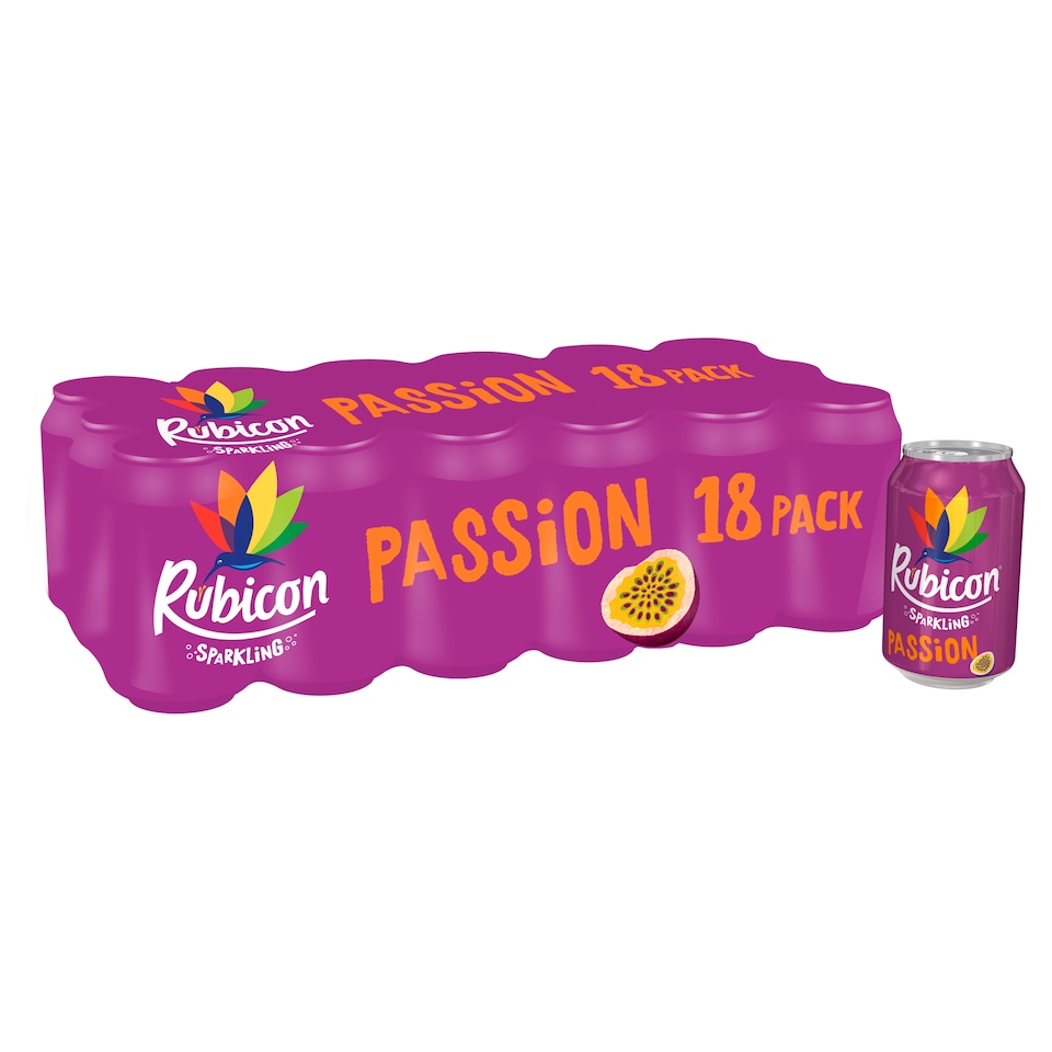 Rubicon Sparkling Passion Fruit Juice 18x330ml