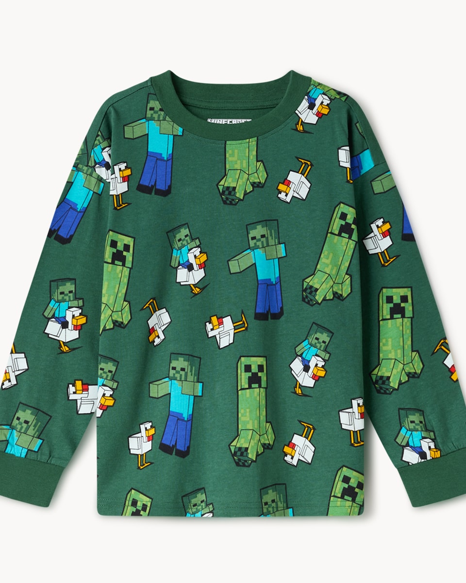 image 1 of Minecraft 2-Pack Pure Cotton Printed Pyjama Sets in Multi