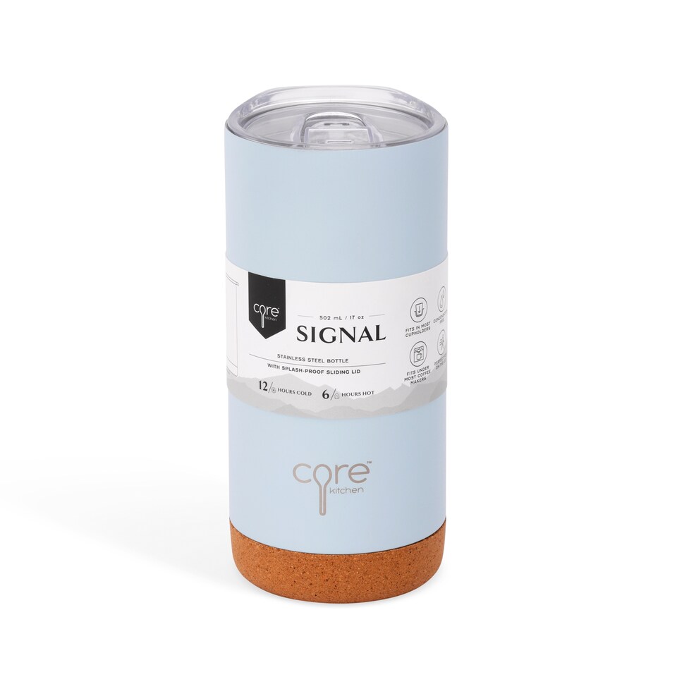 image 1 of Core Kitchen Pale Blue Cork Signal Bottle  502ml