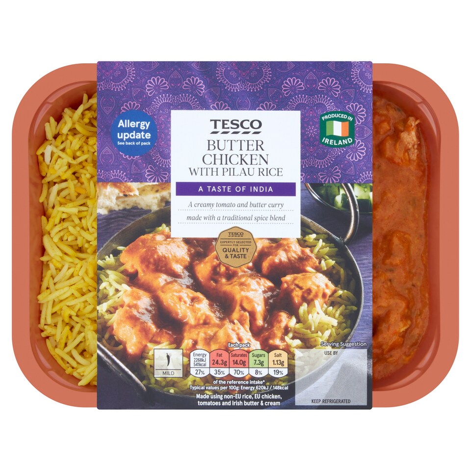 Tesco Butter Chicken With Pilau Rice 400G