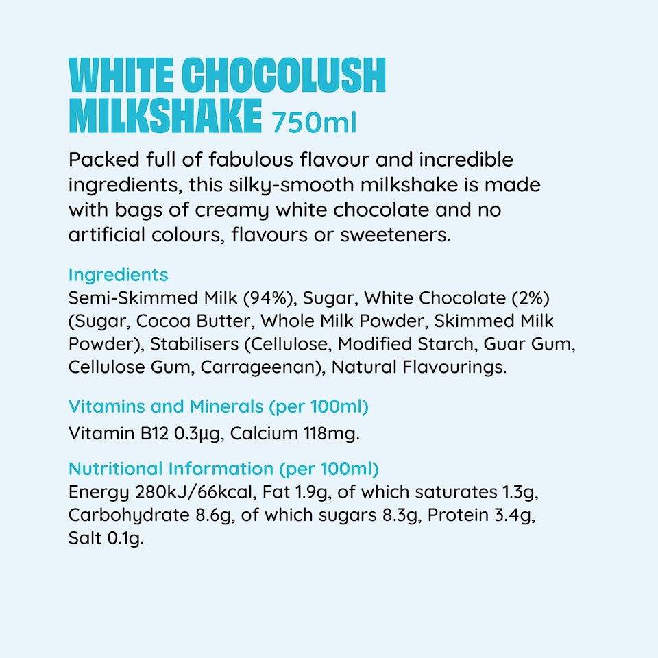 image 1 of Shaken Udder White Chocolush Milkshake 750ml